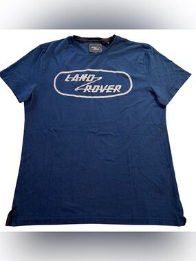 Land Rover Men's Heritage Graphic T-Shirt Navy Blue Retro Logo Classic Size M